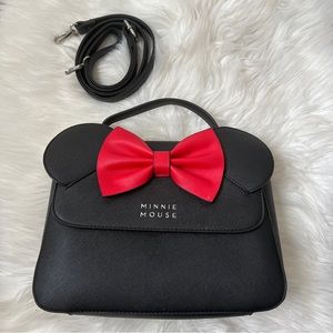 Like New Disney Loungefly Minnie Mouse Ears Black Crossbody Bag